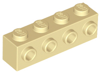 Tan Brick, Modified 1 x 4 with 4 Studs on 1 Side