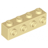 Tan Brick, Modified 1 x 4 with 4 Studs on 1 Side