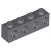 Dark Bluish Gray Brick, Modified 1 x 4 with 4 Studs on 1 Side