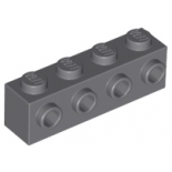 Dark Bluish Gray Brick, Modified 1 x 4 with 4 Studs on 1 Side