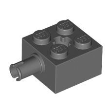 Dark Bluish Gray Brick, Modified 2 x 2 with Pin and Axle Hole