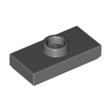 Dark Bluish Gray Plate, Modified 1 x 2 with 1 Stud with Groove (Jumper)