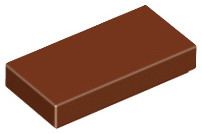 Reddish Brown Tile 1 x 2 with Groove