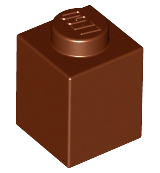 Reddish Brown Brick 1 x 1