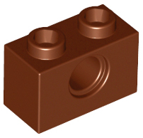 Reddish Brown Technic, Brick 1 x 2 with Hole