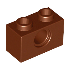 Reddish Brown Technic, Brick 1 x 2 with Hole