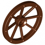 Reddish Brown Wheel Wagon Large 33mm D., Hole Notched for Wheels Holder Pin