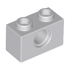 Light Bluish Gray Technic, Brick 1 x 2 with Hole