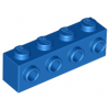 Blue Brick, Modified 1 x 4 with 4 Studs on 1 Side
