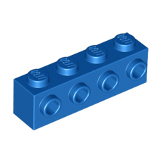 Blue Brick, Modified 1 x 4 with 4 Studs on 1 Side