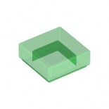 Trans-Green Tile 1 x 1 with Groove