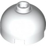 White Brick, Round 2 x 2 Dome Top with Bottom Axle Holder - Hollow Stud