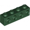 Dark Green Brick, Modified 1 x 4 with 4 Studs on 1 Side