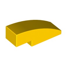 Yellow Slope, Curved 3 x 1 No Studs
