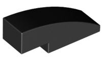 Black Slope, Curved 3 x 1 No Studs