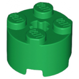 Green Brick, Round 2 x 2 with Axle Hole