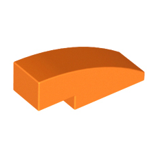 Orange Slope, Curved 3 x 1 No Studs