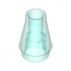 Trans-Light Blue Cone 1 x 1 with Top Groove