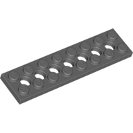 Dark Bluish Gray Technic, Plate 2 x 8 with 7 Holes