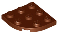 Reddish Brown Plate, Round Corner 3 x 3