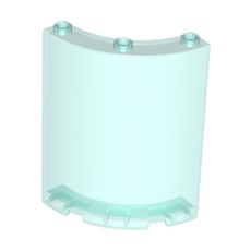 Trans-Light Blue Cylinder Quarter 4 x 4 x 6