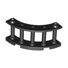 Black Fence 4 x 4 x 2 Quarter Round Spindled with 2 Studs