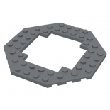 Dark Bluish Gray Plate, Modified 10 x 10 Octagonal Open Center