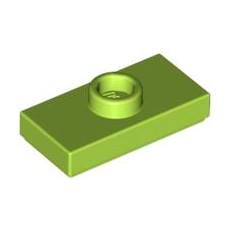 Lime Plate, Modified 1 x 2 with 1 Stud with Groove (Jumper)