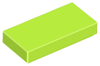 Lime Tile 1 x 2 with Groove