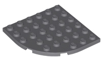 Dark Bluish Gray Plate, Round Corner 6 x 6