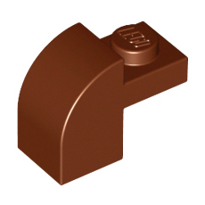 Reddish Brown Slope, Curved 2 x 1 x 1 1/3 with Recessed Stud