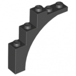 Black Brick, Arch 1 x 5 x 4 - Continuous Bow