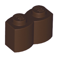 Dark Brown Brick, Modified 1 x 2 Log