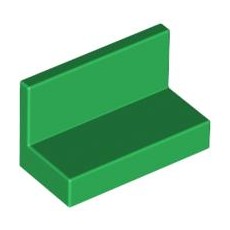 Green Panel 1 x 2 x 1 with Rounded Corners