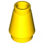Yellow Cone 1 x 1 with Top Groove