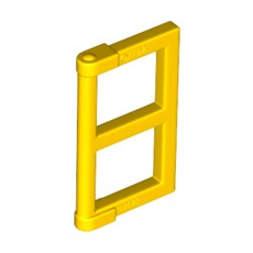 Yellow Window 1 x 2 x 3 Pane with Thick Corner Tabs