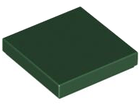 Dark Green Tile 2 x 2 with Groove