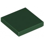 Dark Green Tile 2 x 2 with Groove