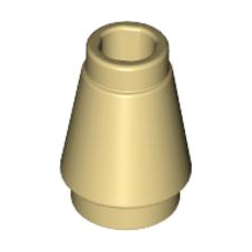 Tan Cone 1 x 1 with Top Groove