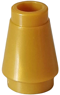 Pearl Gold Cone 1 x 1 with Top Groove