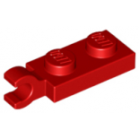 Red Plate, Modified 1 x 2 with Clip Horizontal on End