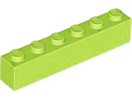 Lime Brick 1 x 6