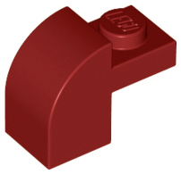 Dark Red Slope, Curved 2 x 1 x 1 1/3 with Recessed Stud