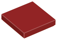 Dark Red Tile 2 x 2 with Groove