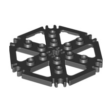 Black Technic, Plate Rotor 6 Blade with Clip Ends Connected (Water Wheel)