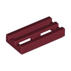 Dark Red Tile, Modified 1 x 2 Grille with Bottom Groove / Lip