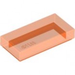 Trans-Orange Tile 1 x 2 with Groove