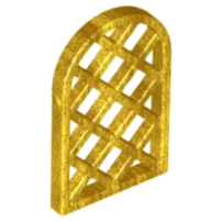Pearl Gold Window 1 x 2 x 2 2/3 Pane Lattice Diamond with Rounded Top