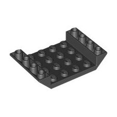 Black Slope, Inverted 45 6 x 4 Double with 4 x 4 Cutout and 3 Holes