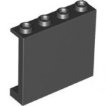 Black Panel 1 x 4 x 3 with Side Supports - Hollow Studs